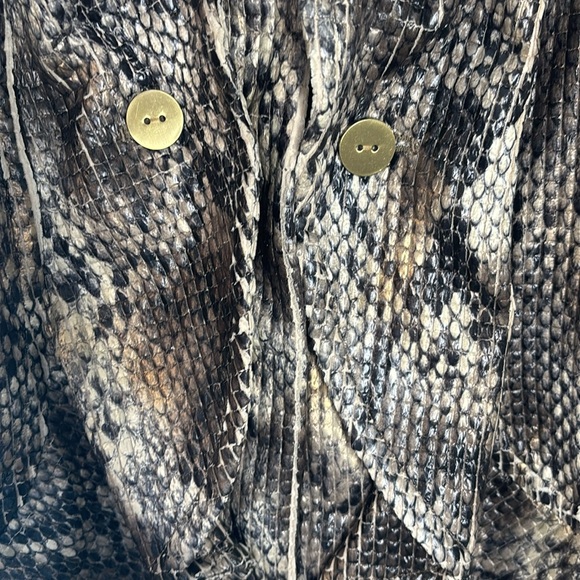 BIANCA NYGARD Faux Snakeskin Ruffled Moto Jacket - Picture 5 of 16